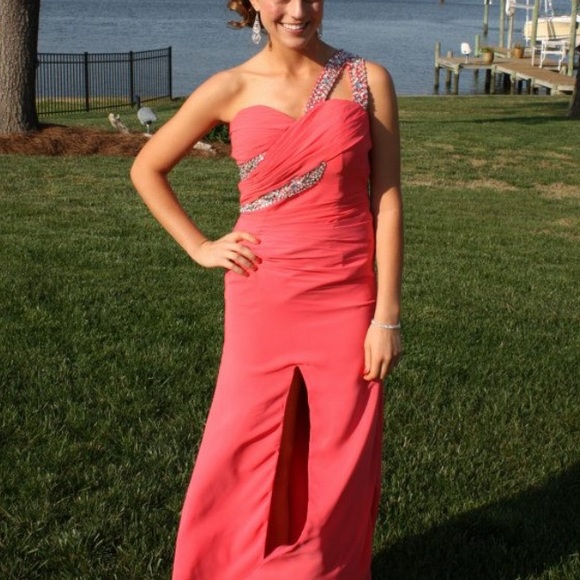 Coral Prom Dress, Formal Dress - Picture 6 of 8